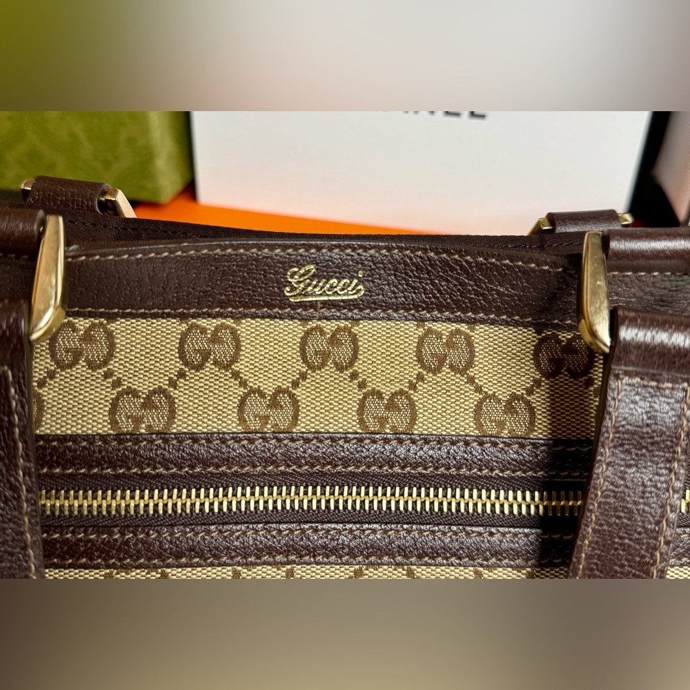 Auth GUCCI Preowned  EUC with COA GG Canvas Abby Tote Bag - Picture 7 of 17